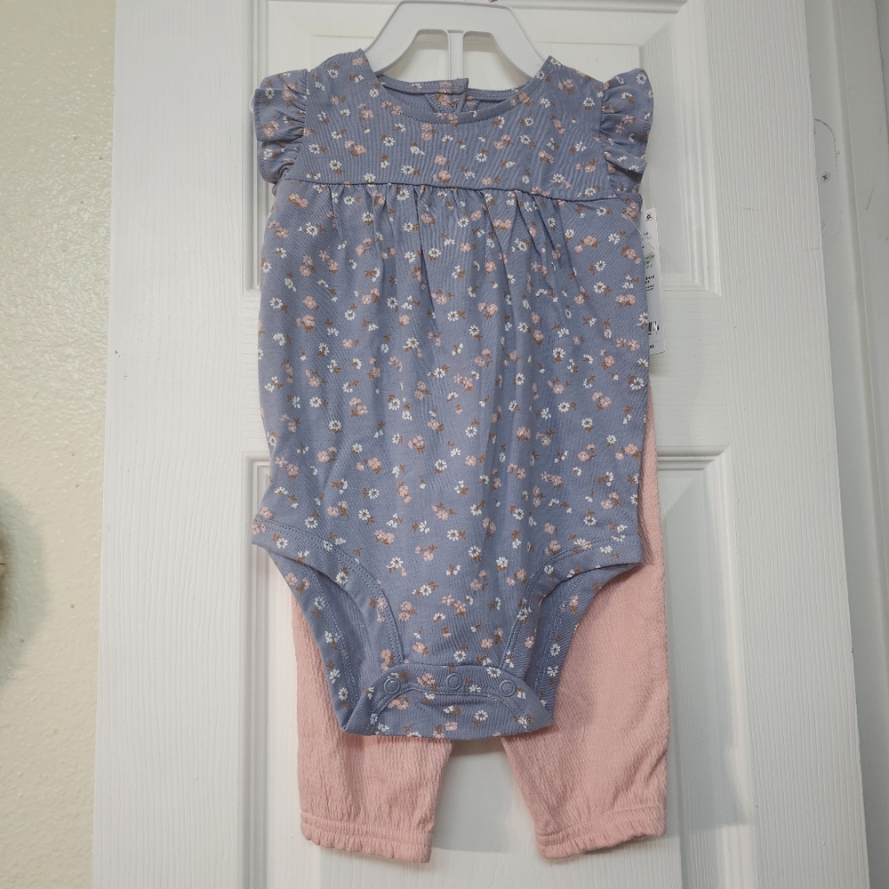 Floral Baby Romper and Pants Set